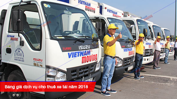 Bảng giá dịch vụ cho thuê xe tải năm 2018, Vianmoving cho thuê xe tải chất lượng, an toàn, chi phí hợp lí