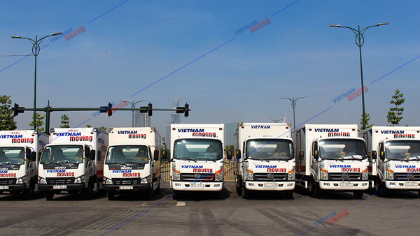 Hệ thống xe tải Vina Moving với nhiều loại trọng tải khác nhau.
