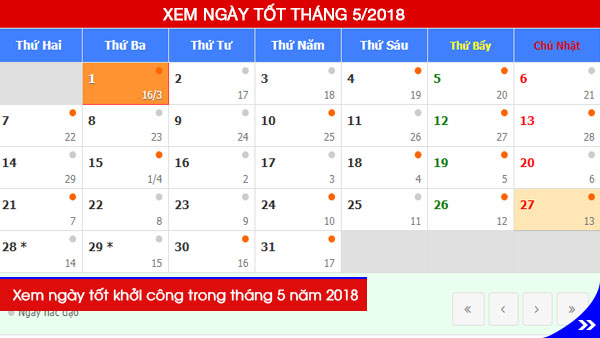 Xem ngày tốt khởi công trong tháng 5 năm 2018 Mậu Tuất, Xem ngày làm nhà nên tránh các năm tuổi: Kim Lâu, Hoang Ốc, Tam Tai