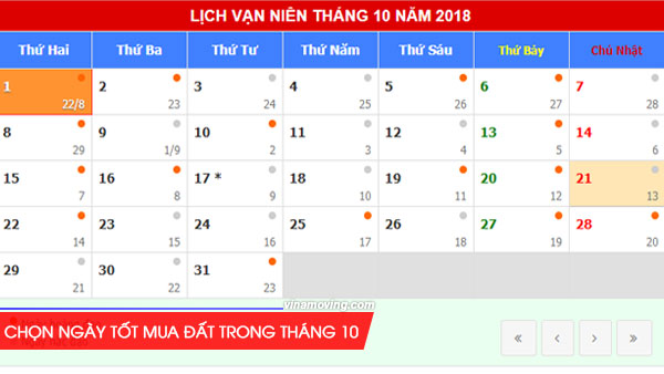 Xem ngày tốt mua đất theo tuổi trong tháng 10 năm 2018 Mậu Tuất, Xem ngày tốt mua đất để mang đến tài lộc