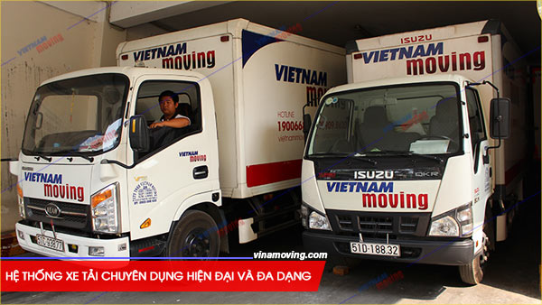 Dịch vụ chuyển văn phòng trọn gói tại Quận Gia Lâm, Hà Nội, Hệ thống xe tải chuyên dụng hiện đại và đa dạng về kích thước