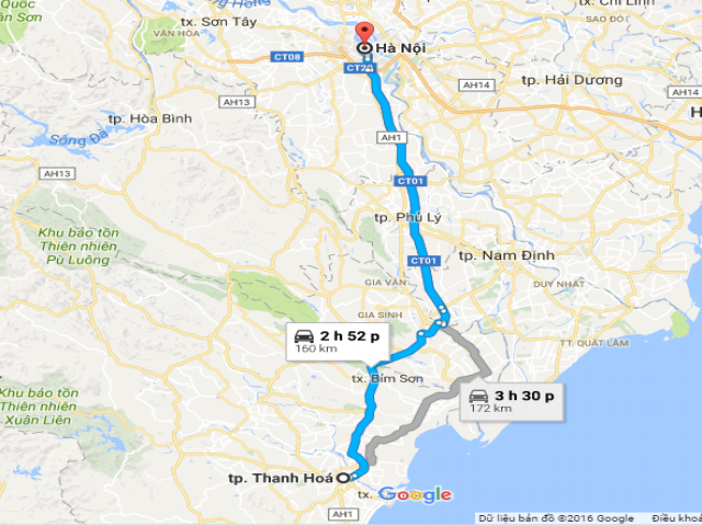 Từ Hà Nội đi Thanh Hóa bao nhiêu km?
