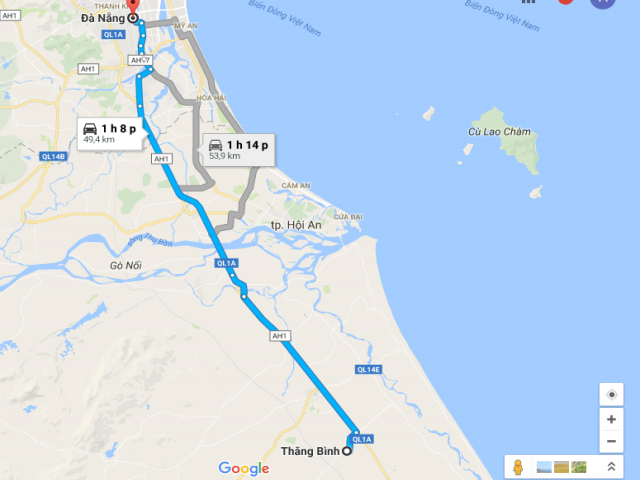 Từ Đà Nẵng đi huyện Thăng Bình – Quảng Nam bao nhiêu km?