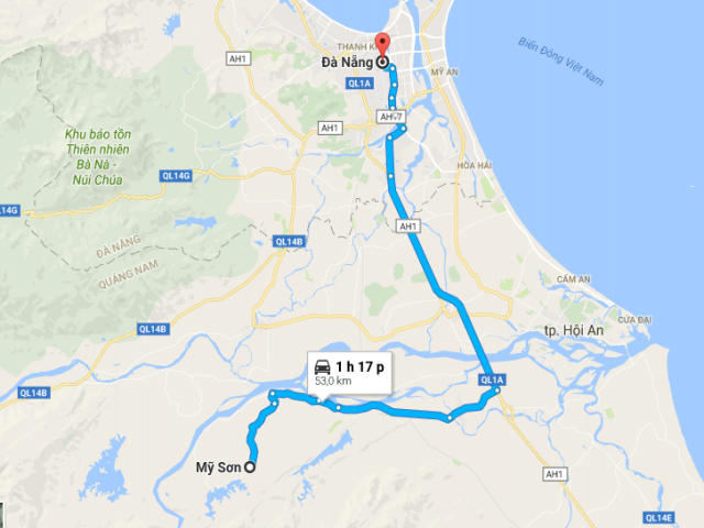 Từ Đà Nẵng đi Mỹ Sơn bao nhiêu km?