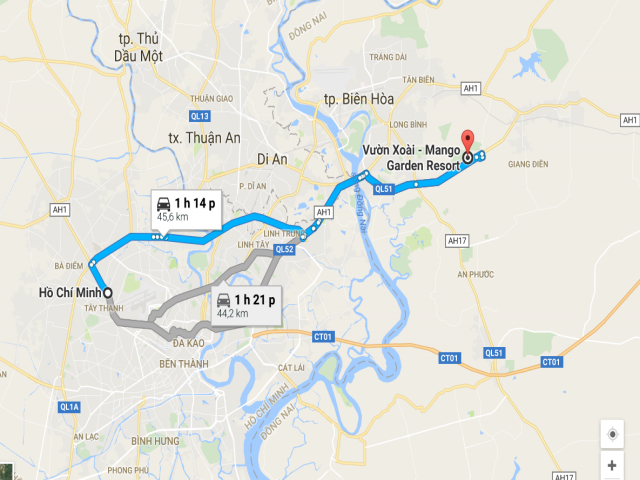 Từ TPHCM đi Vườn Xoài – Đồng Nai bao nhiêu km?