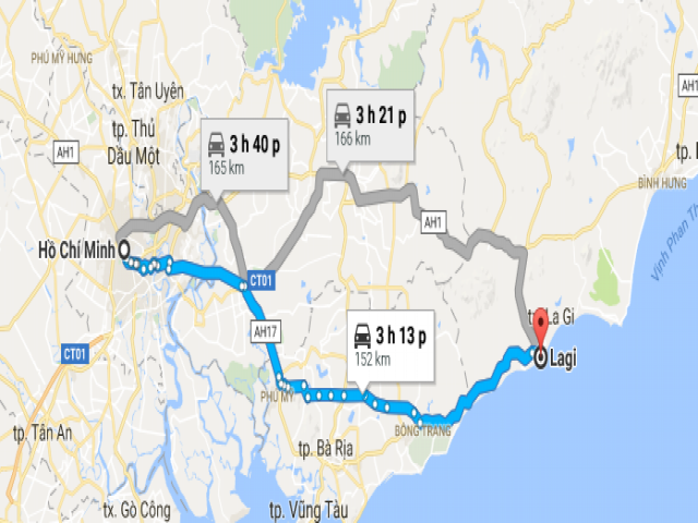 Từ TPHCM đi La Gi bao nhiêu Km? 