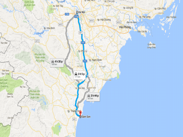 Từ Hà Nội đi Sầm Sơn bao nhiêu km?
