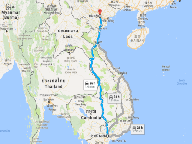Từ TPHCM đi Hà Nội bao nhiêu km? 