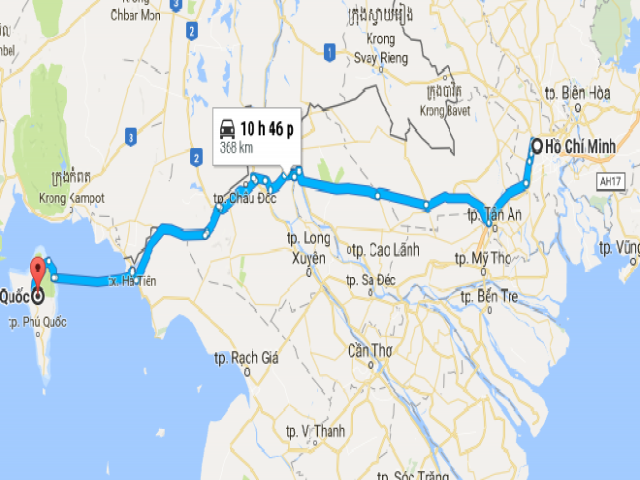 Từ TPHCM đi Phú Quốc bao nhiêu Km ?