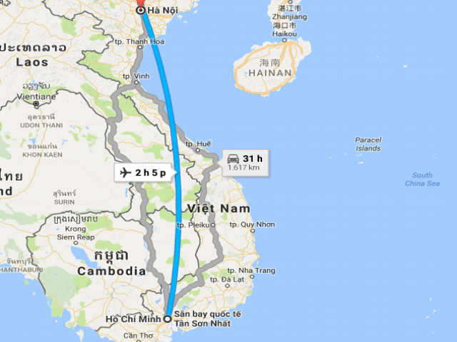 Từ Hà Nội đi Vũng Tàu bao nhiêu km?