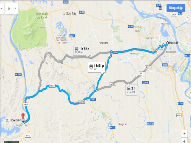 Từ Hà Nội đi Hòa Bình bao nhiêu km?