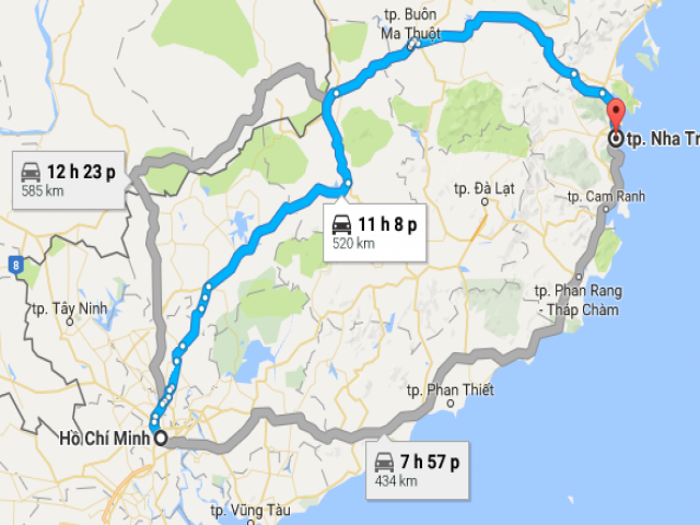Từ thành phố Hồ Chí Minh đi Nha Trang bao nhiêu km?