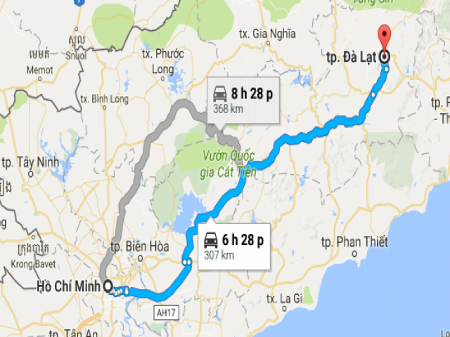 Từ TPHCM đi Lâm Đồng bao nhiêu km?