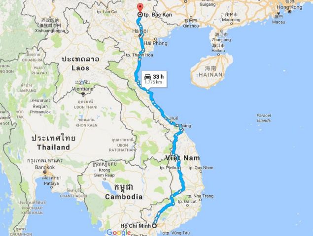 Từ TPHCM đi Hà Giang bao nhiêu km?