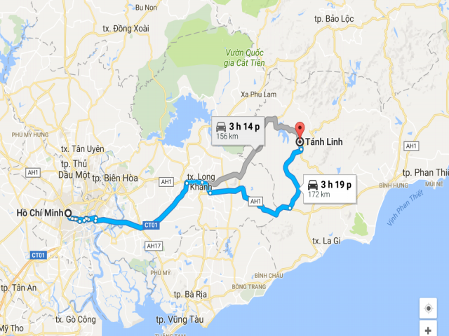 Từ TPHCM đi Tánh Linh bao nhiêu km?