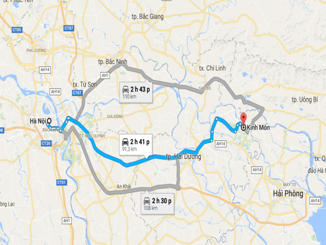 Từ Hà Nội đi Kinh Môn – Hải Dương bao nhiêu km?