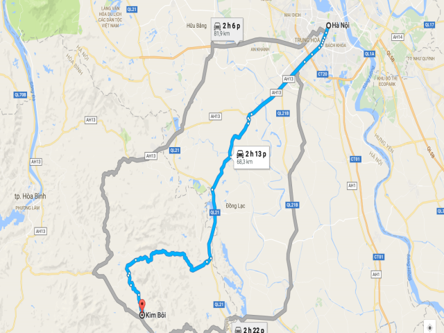 Từ Hà Nội đi Kim Bôi bao nhiêu km?
