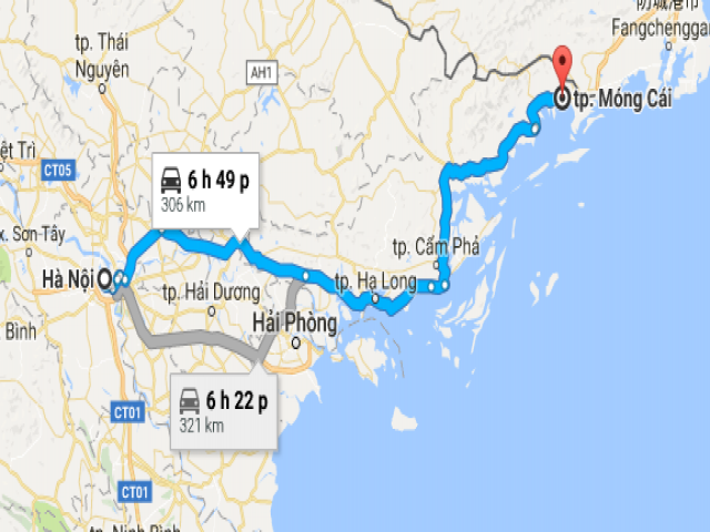Từ Hà Nội đi Móng Cái bao nhiêu km?