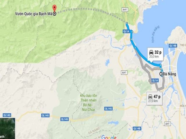 Từ Đà Nẵng đi Bạch Mã bao nhiêu km?