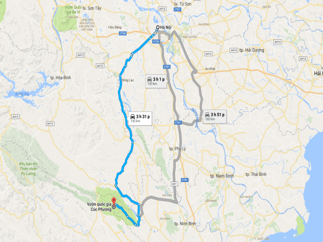 Từ Hà Nội đi Cúc Phương bao nhiêu km?
