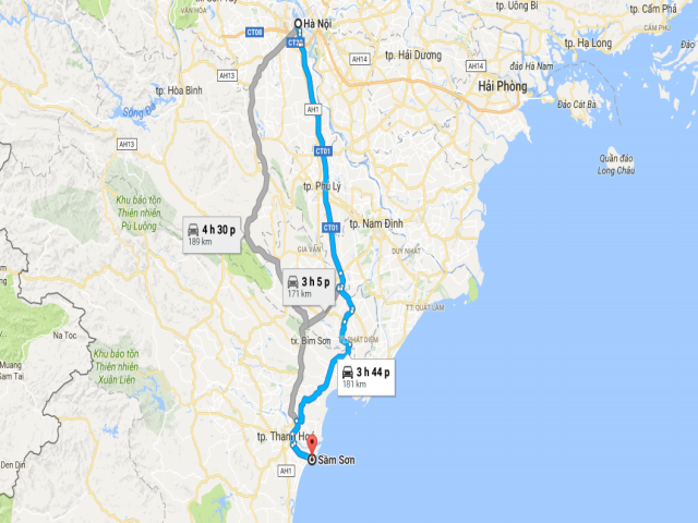 Từ Hà Nội đi Sầm Sơn bao nhiêu km?