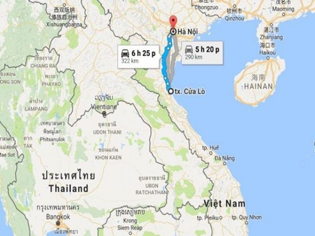 Từ Hà Nội đến Cửa Lò bao nhiêu Km?