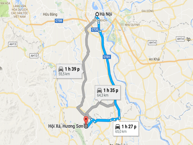 Từ Hà Nội đi chùa Hương bao nhiêu km? 