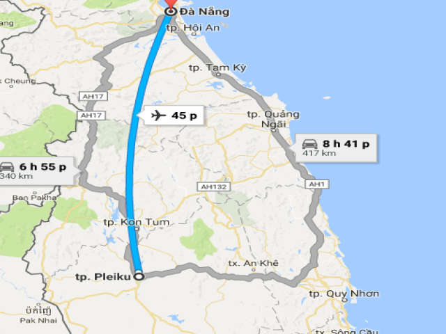 Từ Đà Nẵng đi Pleiku – Gia Lai bao nhiêu km?