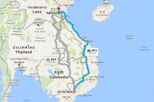 Từ TPHCM đến Nghệ An bao nhiêu km?