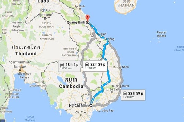 Từ TPHCM đi Quảng Bình bao nhiêu km?