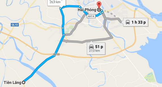 Từ Hà Nội đi Hải Phòng bao nhiêu km?