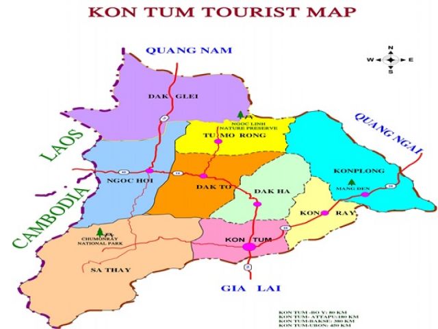 Từ Hà Nội đi Kon Tum bao nhiêu km?