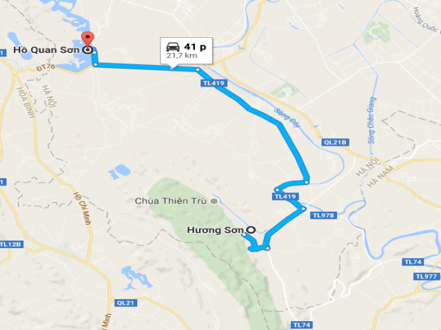 Từ Hà Nội đi chùa hương bao nhiêu km? 
