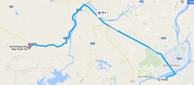 Từ Huế đi Thanh Tân bao nhiêu km?